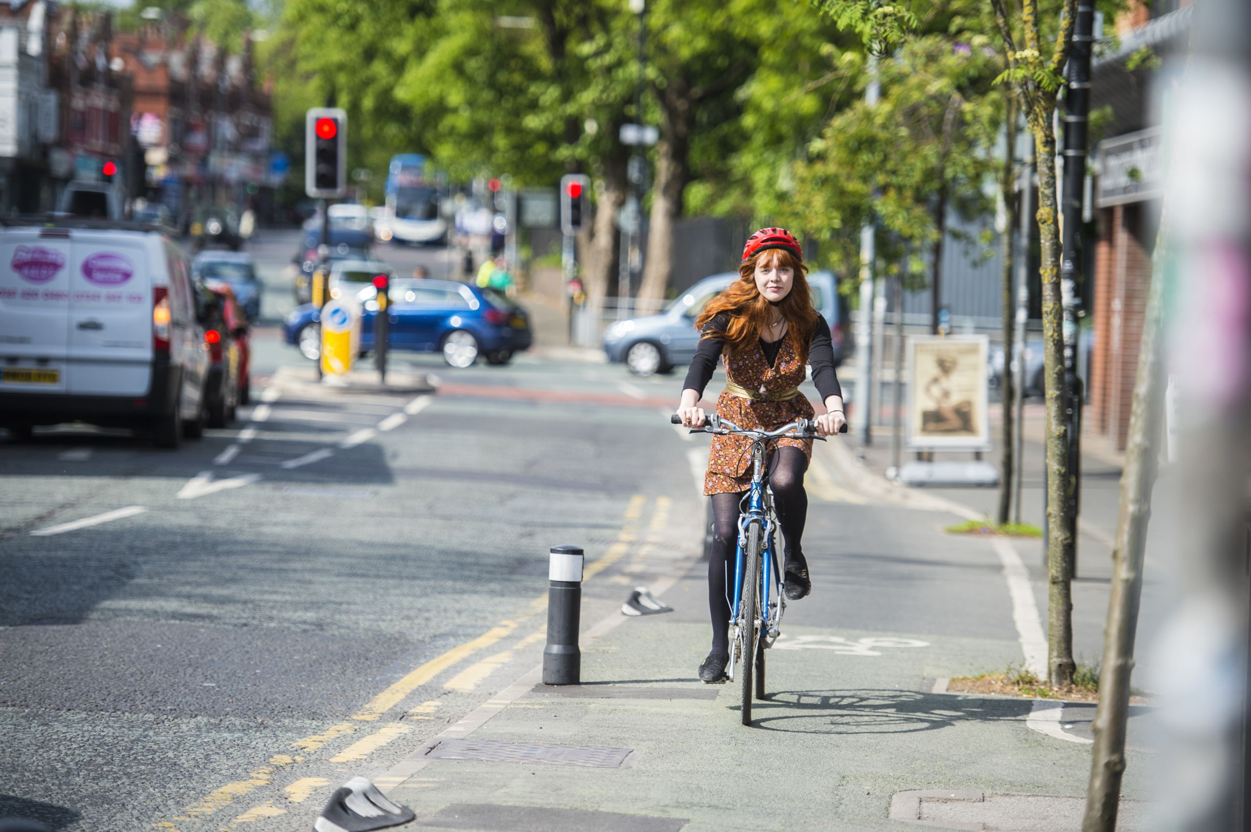 Lady on bike