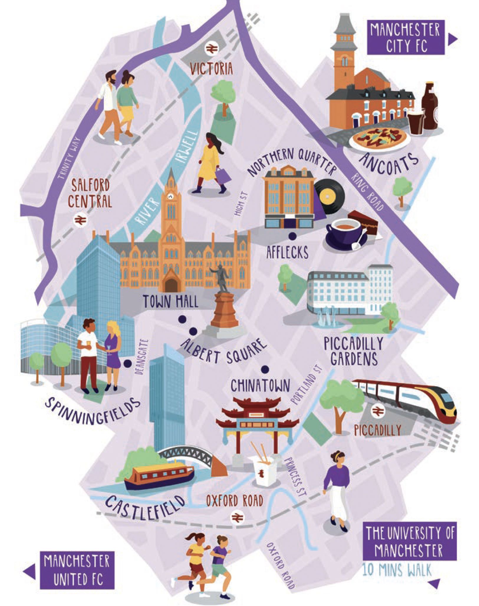 Map of Manchester City centre